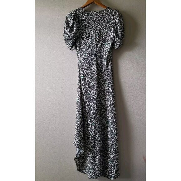 Women's Crepe Short Flutter Sleeve Midi Dress A New Day Green Floral Size Small - Picture 4 of 16